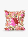 Handcrafted Dual-Season Chinar Leaf Chain Stitch Embroidered Cushion Cover