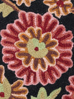 Floral Fantasia Handcrafted  Kashmiri Chain Stitch Embroidered Cushion Cover