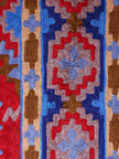 Kashmiri Geometric Majesty Silk Chain Stitch Handmade Rug