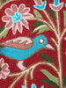 Ethereal Aviary: Kashmiri Chain Stitch Hand-Embroidered Bird Cushion Cover