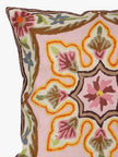 Kashmiri Chain Stitch Floral Bliss Cotton Cushion Cover