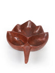 Chinar Leaf Tri-Compartment Handmade Kashmiri Walnut Bowl