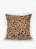Safari Elegance Handmade Chain Stitch Embroidered Leopard Print Cushion Cover