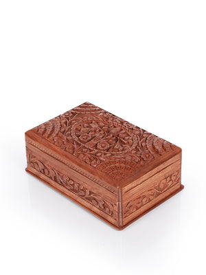 Hand-Carved Kashmiri Walnut Jewelry Box
