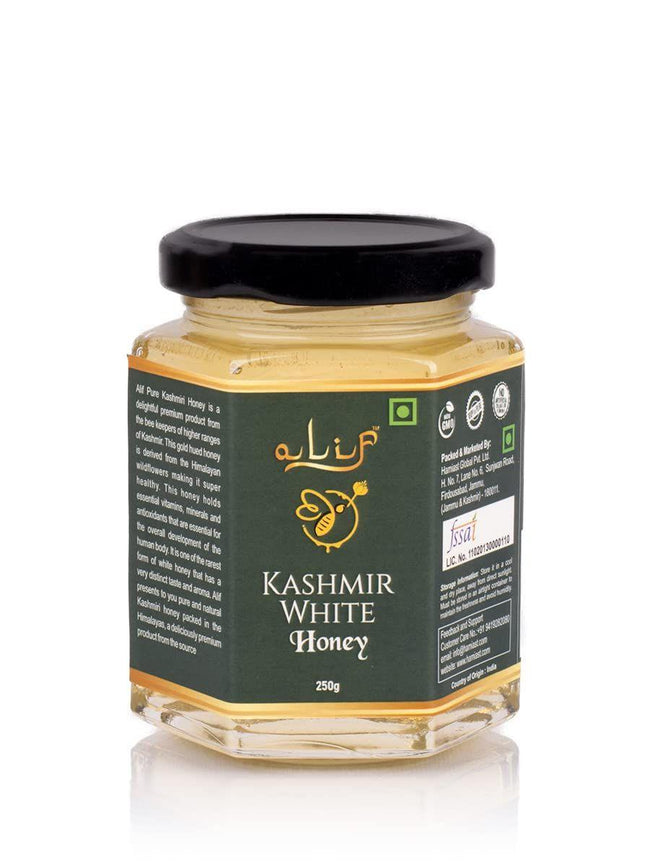 Alif Kashmir White Honey, Pure, Natural, Himalayan Honey 250g - Hamiast