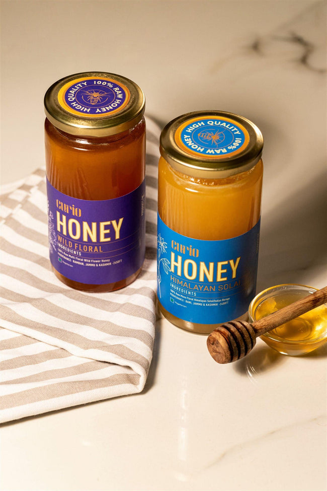 Exquisite Honey Combo: Himalayan Solai Indian Borage Honey & Raw Monofloral Honey - Hamiast