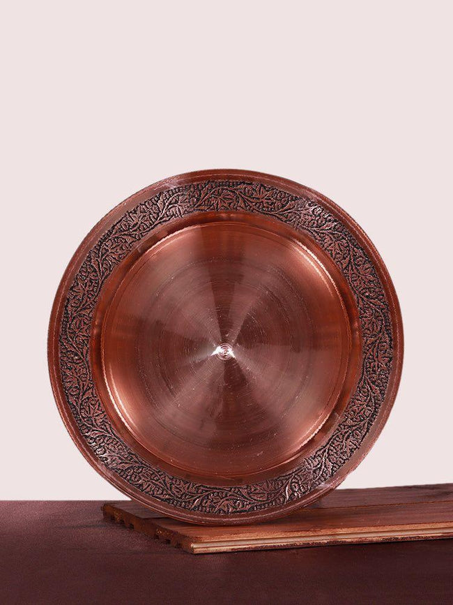 Floral Borders Adorning Kashmiri Copper Plates - Hamiast