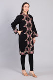 Gulnaar-e-Siyah Black Kashmiri Wool Jacket with Aari Embroidery left