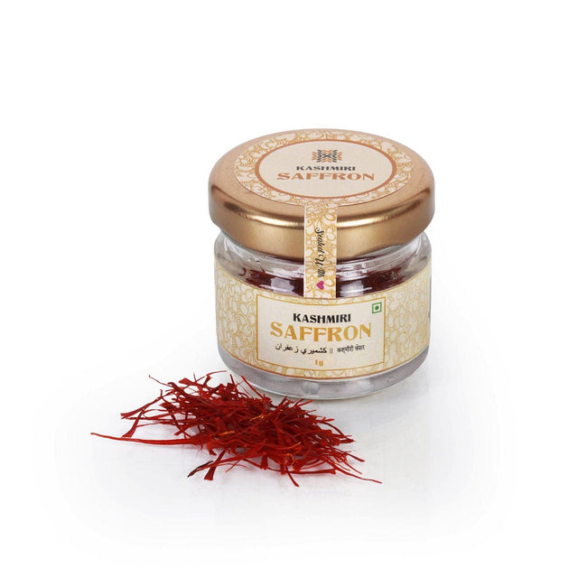 Hamiast Kashmiri Saffron (Kesar): Premium Grade-1 Quality Threads, 100% Pure, 1g - Hamiast