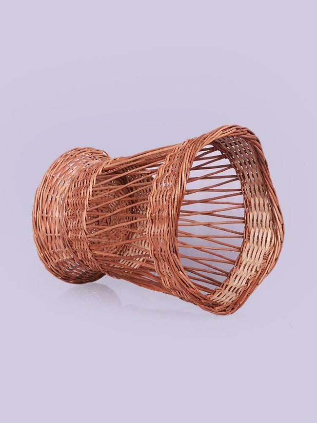 Handwoven Wicker Willow Waste Basket - Kashmiri Artisanal Bin - Hamiast