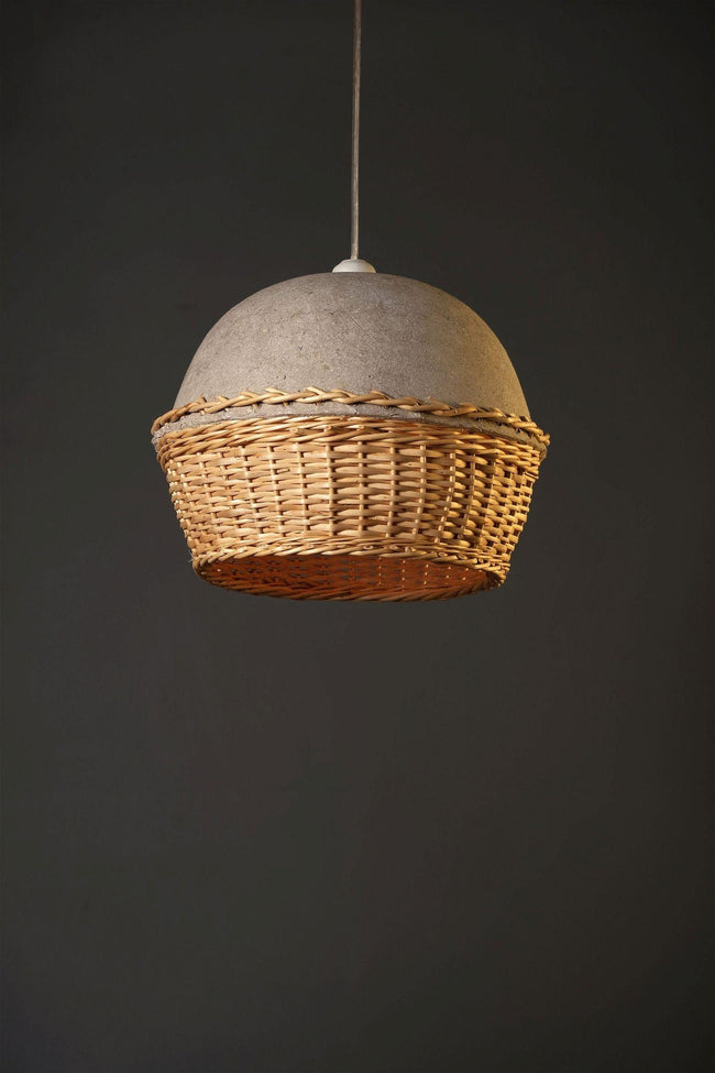 Hobbab-Pendant Lamp: A Kashmiri Willow Wicker and Papier-Mâché Delight - Hamiast