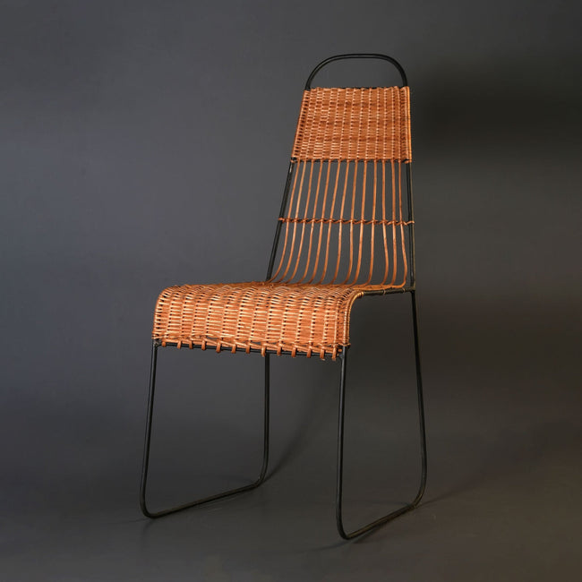 Ki Chair: Elegantly Crafted Wicker and Iron Mastery