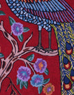 Luxurious Crimson Peacock Aari Kari Wall Hanging – Kashmiri Craftsmanship - Hamiast