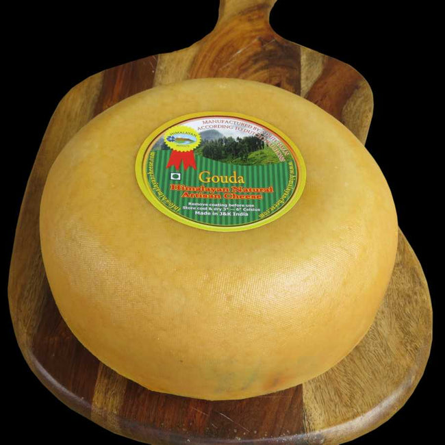 Himalayan Gouda Cheese Round - Artisanal Mild Flavor (Pahalgam Origin)