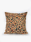 Safari Elegance Handmade Chain Stitch Embroidered Leopard Print Cushion Cover - Hamiast