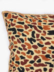 Safari Elegance Handmade Chain Stitch Embroidered Leopard Print Cushion Cover - Hamiast