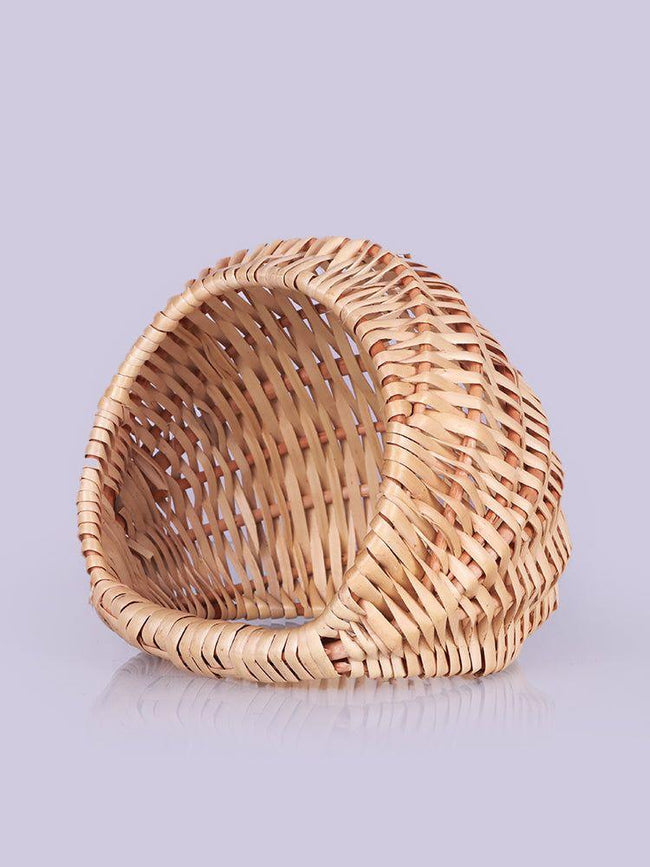 Small Water Reed Moon Basket - Handcrafted Kashmiri Decor - Hamiast