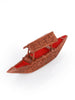Walnut Wood Shikara with Chinar Leaf Design - Handcrafted Kashmiri Boat Decor