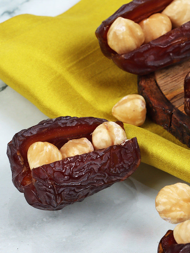 Premium Medjool Dates Stuffed with Hazelnuts - Exquisite Gourmet Treat