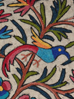 Kashmiri Blossom: Hand-Embroidered Woolen Namda Rug with Vibrant Nature Motifs