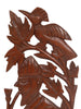 Kashmiri Piper and Bird on Chinar Leaf - Handcrafted Walnut Wood Sculpture