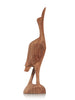 Elegant Handcrafted Beak Up Bird Walnut Wood Sculpture