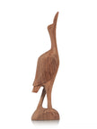Elegant Handcrafted Beak Up Bird Walnut Wood Sculpture