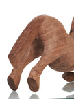 Elegant Kashmiri Carved Walnut Wood Jumping Horse - Collector's Art