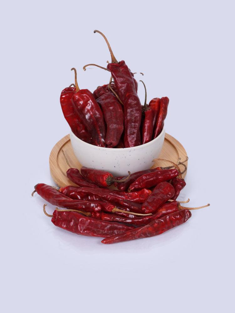 Whole Kashmiri Lal Mirch (Red Chillies) - Premium Dried Spice for Vibrant Color