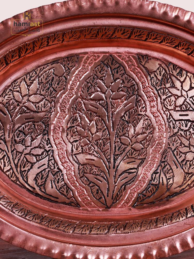 Kashmiri Copper Serving Tray: Handcrafted Elegance for Dining