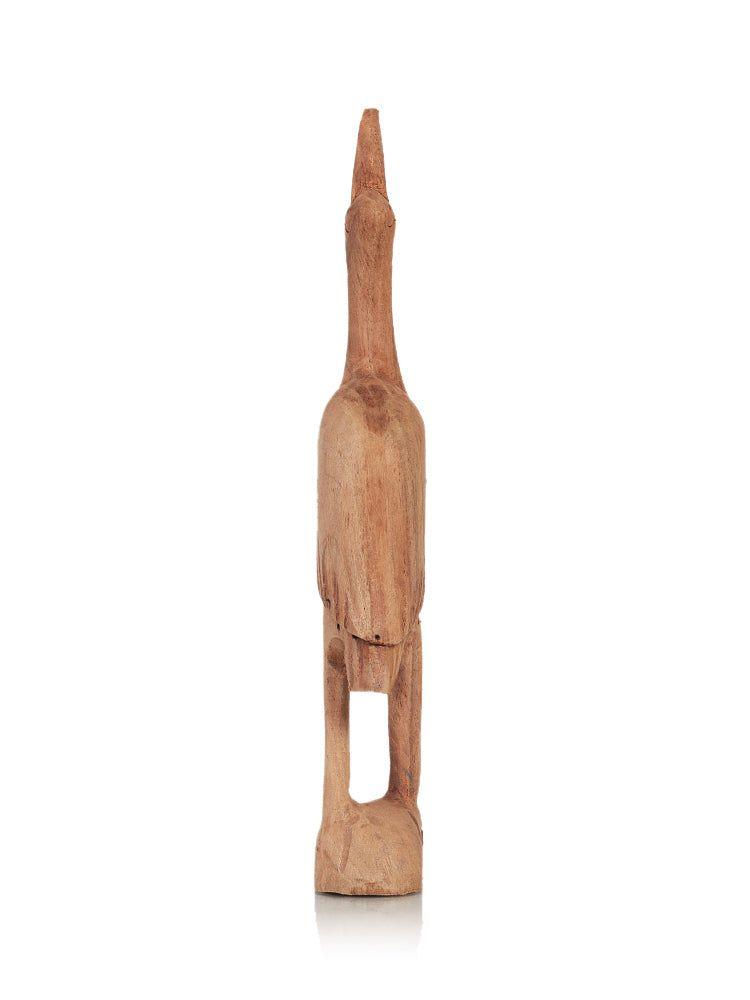 Elegant Handcrafted Beak Up Bird Walnut Wood Sculpture - Hamiast
