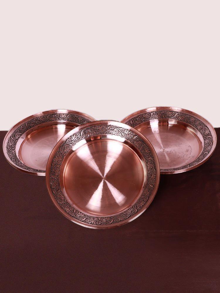 Floral Borders Adorning Kashmiri Copper Plates - Hamiast