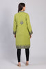 Gul-e-Chinar Olive Green Kashmiri Wool Jacket with Zari Embroidery-Back