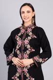 Gulnaar-e-Siyah Black Kashmiri Wool Jacket with Aari Embroidery Zoom