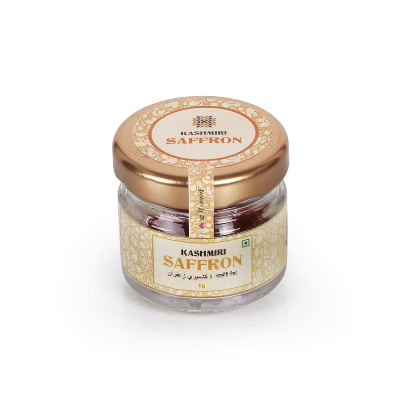 Hamiast Kashmiri Saffron (Kesar): Premium Grade-1 Quality Threads, 100% Pure, 1g - Hamiast