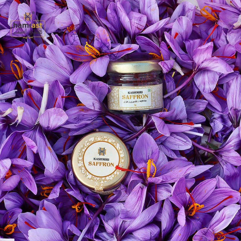 Hamiast Kashmiri Saffron (Kesar): Premium Grade-1 Quality Threads, 100% Pure, 1g - Hamiast