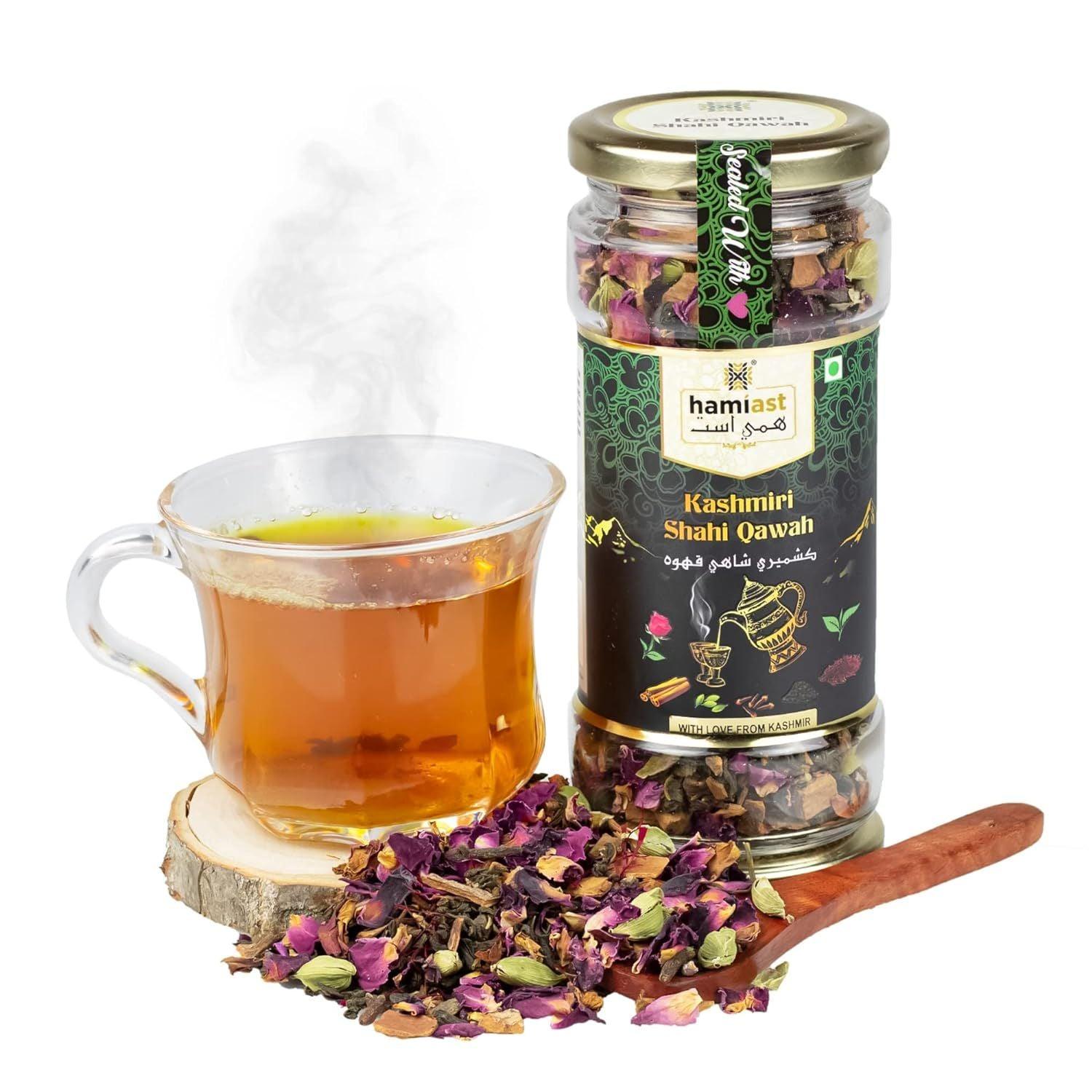 Kashmiri Shahi Kahwa Tea | Saffron Green Tea | Sugar-Free | Hamiast