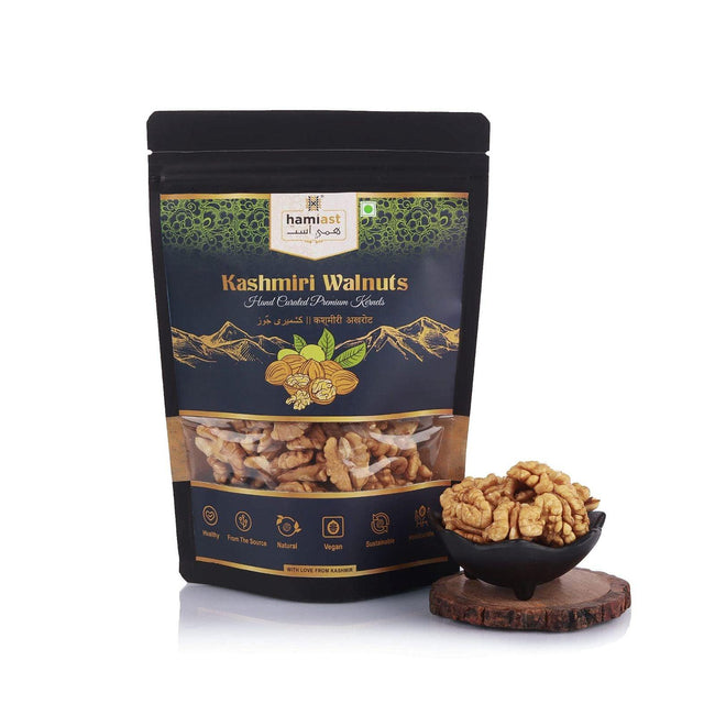 Hamiast Kashmiri Walnuts, Hand Curated Premium Kernels, Aakhrot Giri 500g - Hamiast