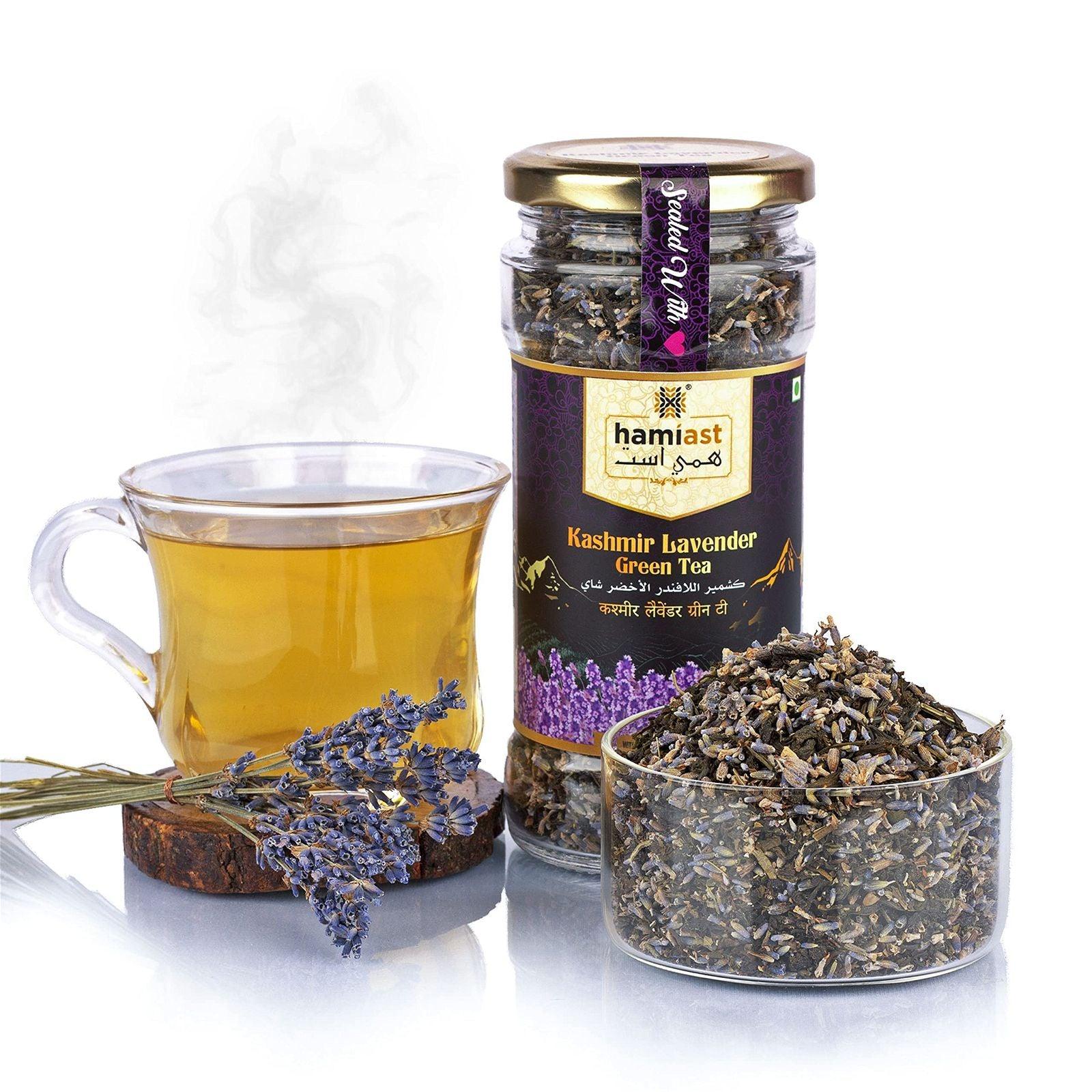 Hamiast Lavender Tea, Premium Kashmir Lavender and Green Tea Blend, Ca