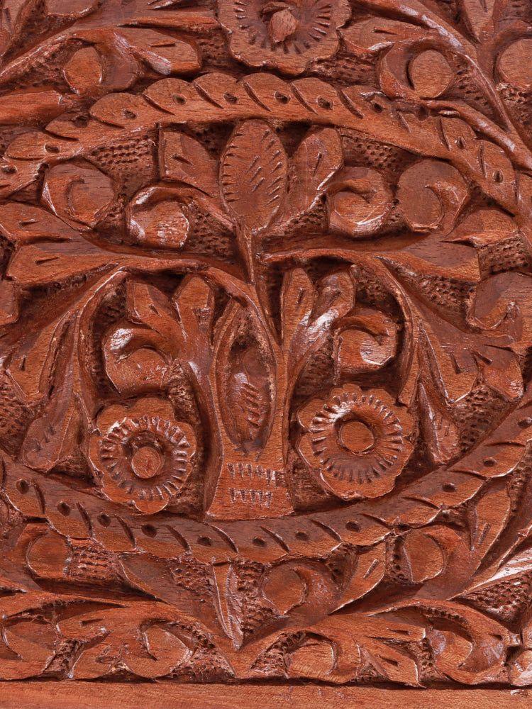 Hand-Carved Kashmiri Walnut Jewelry Box - Hamiast