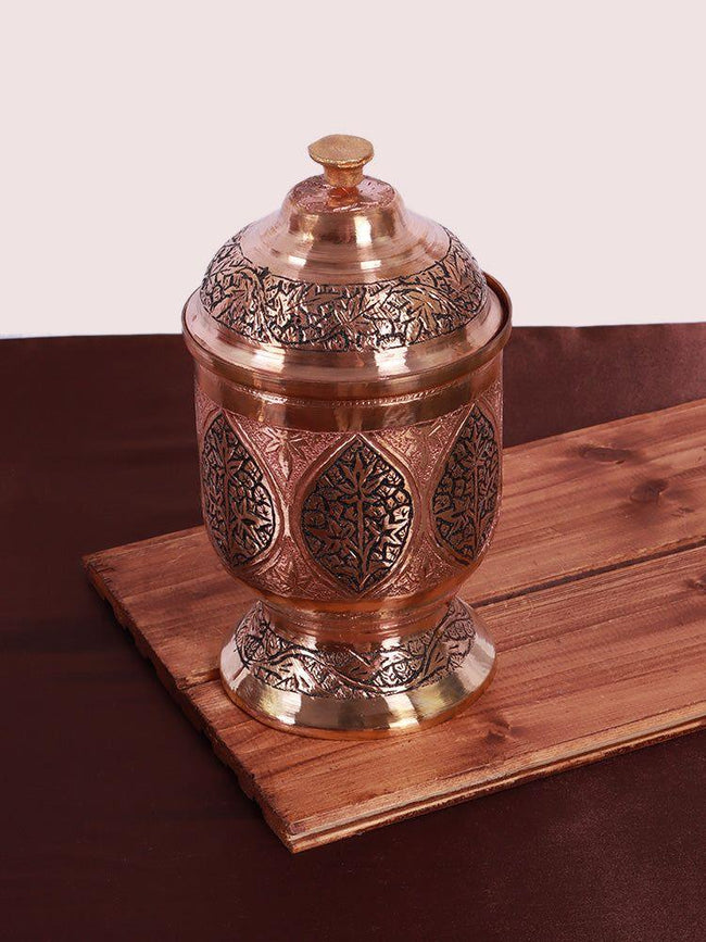 Hand-Engraved Copper Masala Box - Culinary Elegance Meets Heritage - Hamiast