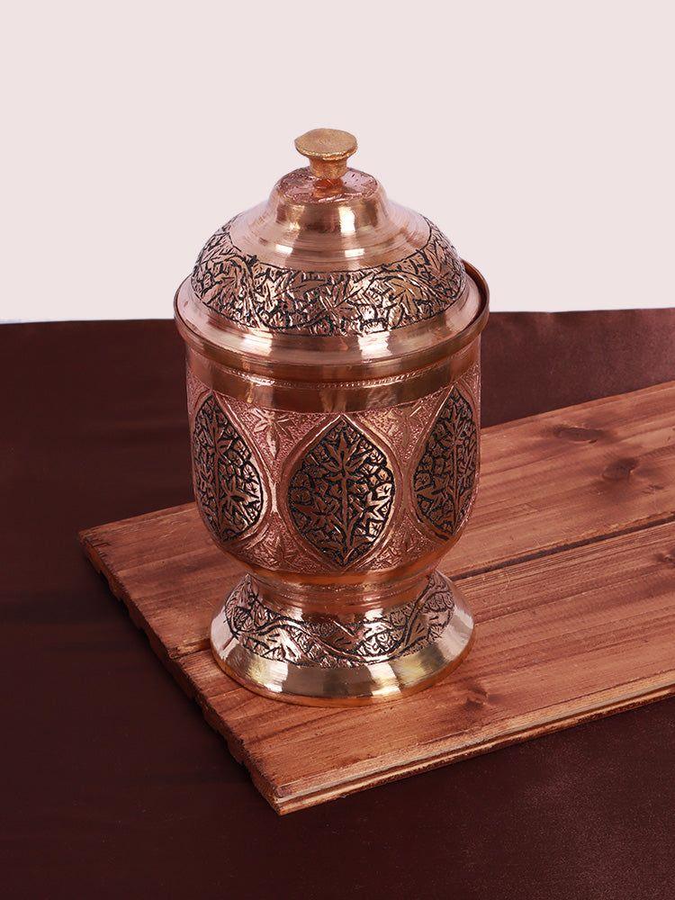 Hand-Engraved Copper Masala Box - Culinary Elegance Meets Heritage - Hamiast