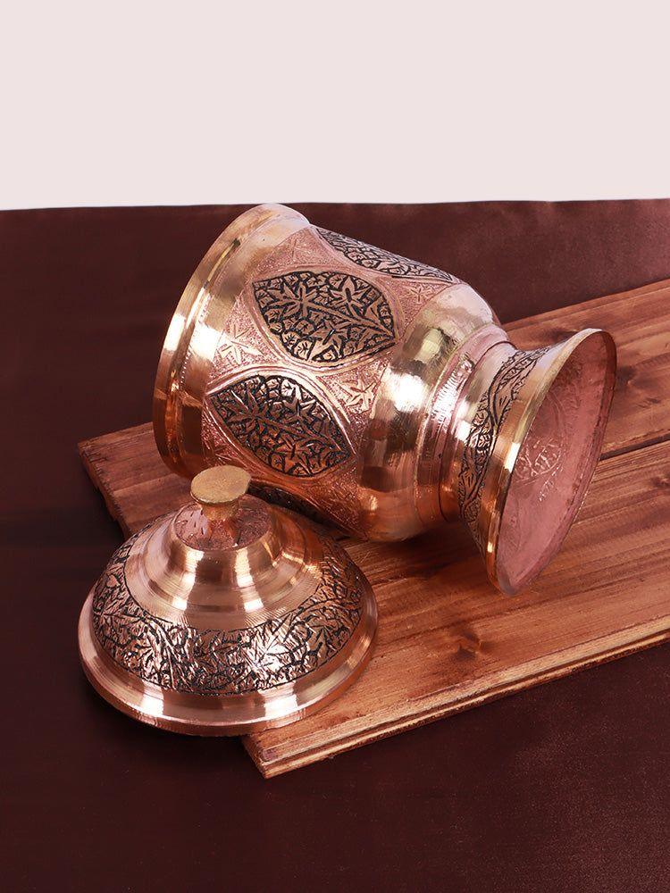 Hand-Engraved Copper Masala Box - Culinary Elegance Meets Heritage - Hamiast