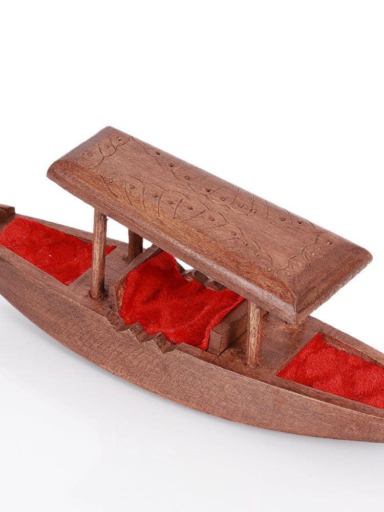 Handcrafted Walnut Wood Shikara Boat Decor - Kashmiri Craftsmanship - Hamiast