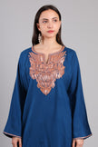 Azure Copper Tilla Embroidered Kashmiri Pheran