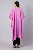 Gulbahar — Rose Pink Kashmiri Kaftan with Peach and Gold Aari Embroidery