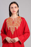 Crimson Gold Tilla Embroidered Kashmiri Pheran