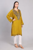 Ochre Grace Kashmiri Pheran with Aari Embroidery