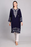 Imperial Navy Kashmiri Pheran with Aari Embroidery