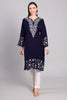 Imperial Navy Kashmiri Pheran with Aari Embroidery